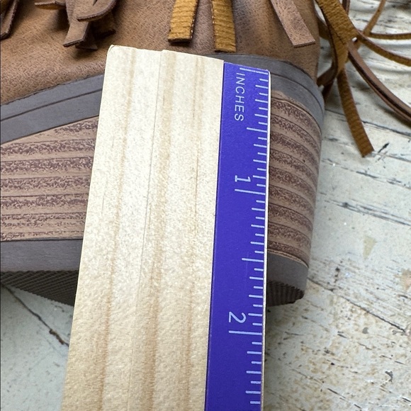 Western Fringe Studded Mid-Calf Boots – Tan – Size 42 - Picture 5 of 7